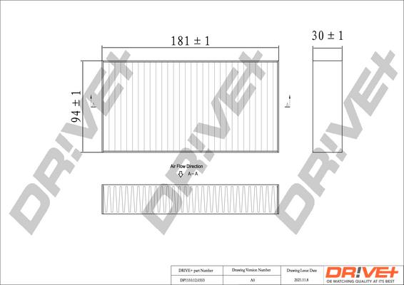 Dr!ve+ DP1110.12.0353 - Фильтр воздуха в салоне autospares.lv