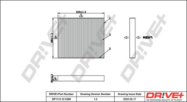 Dr!ve+ DP1110.12.0369 - Фильтр воздуха в салоне autospares.lv