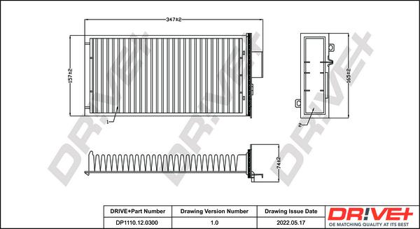 Dr!ve+ DP1110.12.0300 - Фильтр воздуха в салоне autospares.lv