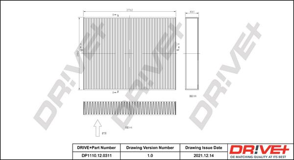 Dr!ve+ DP1110.12.0311 - Фильтр воздуха в салоне autospares.lv