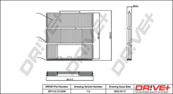 Dr!ve+ DP1110.12.0339 - Фильтр воздуха в салоне autospares.lv