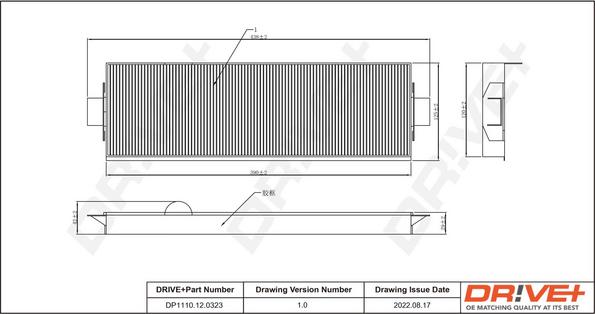 Dr!ve+ DP1110.12.0323 - Фильтр воздуха в салоне autospares.lv