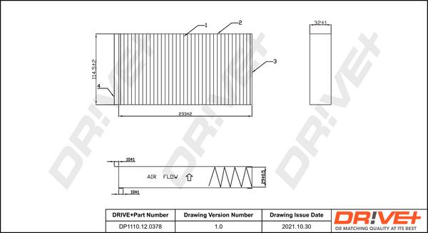 Dr!ve+ DP1110.12.0378 - Фильтр воздуха в салоне autospares.lv