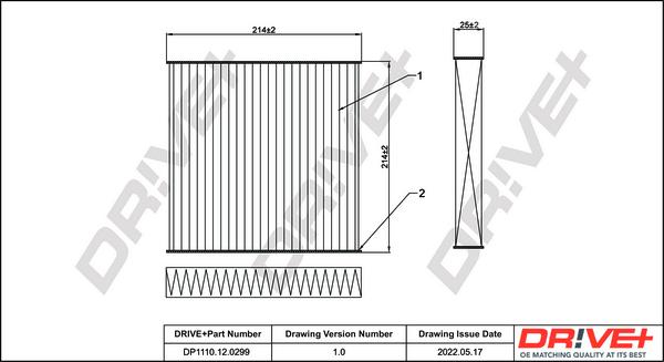 Dr!ve+ DP1110.12.0299 - Фильтр воздуха в салоне autospares.lv