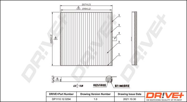 Dr!ve+ DP1110.12.0294 - Фильтр воздуха в салоне autospares.lv