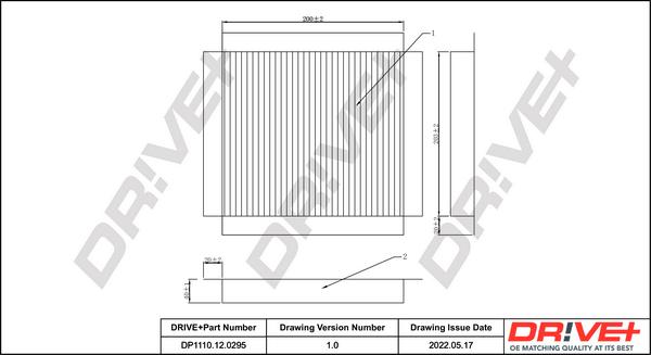 Dr!ve+ DP1110.12.0295 - Фильтр воздуха в салоне autospares.lv