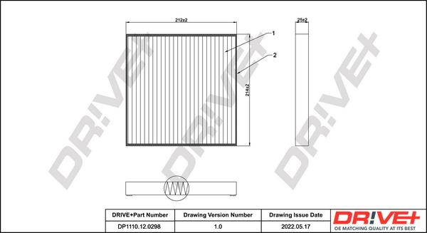 Dr!ve+ DP1110.12.0298 - Фильтр воздуха в салоне autospares.lv