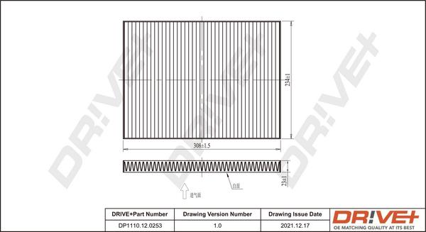 Dr!ve+ DP1110.12.0253 - Фильтр воздуха в салоне autospares.lv