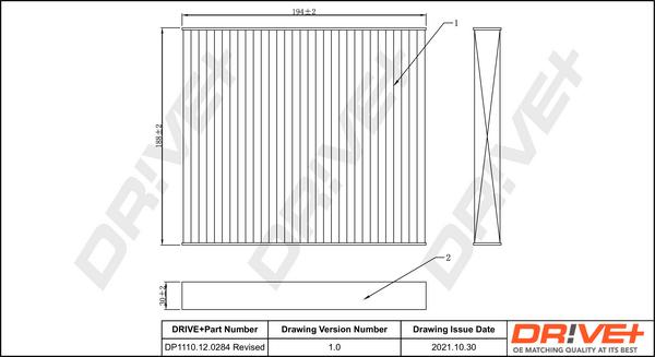 Dr!ve+ DP1110.12.0284 - Фильтр воздуха в салоне autospares.lv