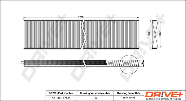 Dr!ve+ DP1110.12.0280 - Фильтр воздуха в салоне autospares.lv
