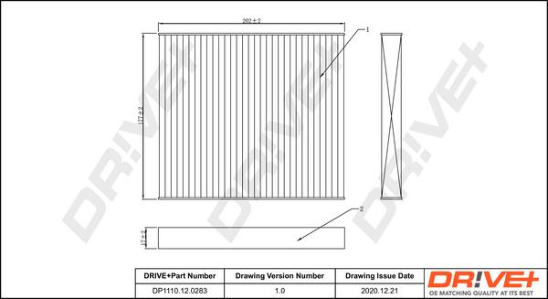 Dr!ve+ DP1110.12.0283 - Фильтр воздуха в салоне autospares.lv