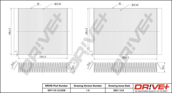 Dr!ve+ DP1110.12.0236 - Фильтр воздуха в салоне autospares.lv