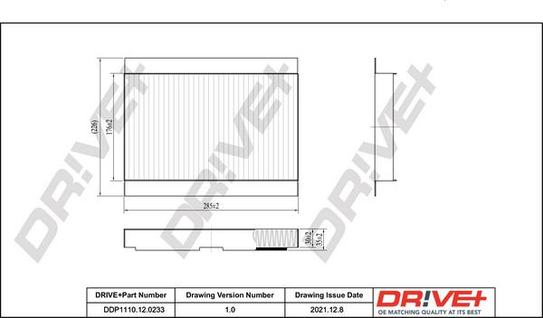 Dr!ve+ DP1110.12.0233 - Фильтр воздуха в салоне autospares.lv