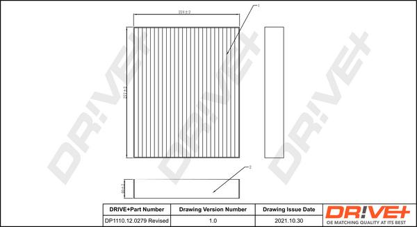 Dr!ve+ DP1110.12.0279 - Фильтр воздуха в салоне autospares.lv