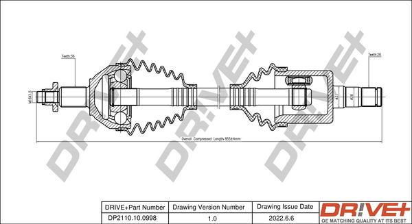 Dr!ve+ DP2110.10.0998 - Приводной вал autospares.lv