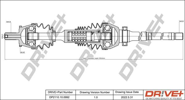 Dr!ve+ DP2110.10.0992 - Приводной вал autospares.lv