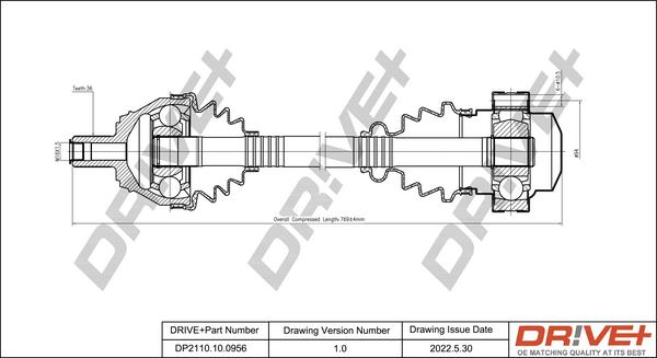 Dr!ve+ DP2110.10.0956 - Приводной вал autospares.lv