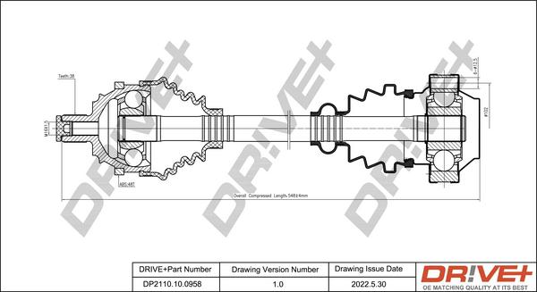 Dr!ve+ DP2110.10.0958 - Приводной вал autospares.lv