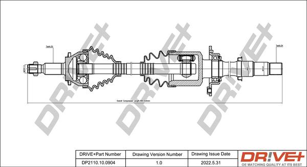 Dr!ve+ DP2110.10.0904 - Приводной вал autospares.lv