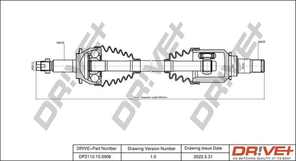 Dr!ve+ DP2110.10.0906 - Приводной вал autospares.lv