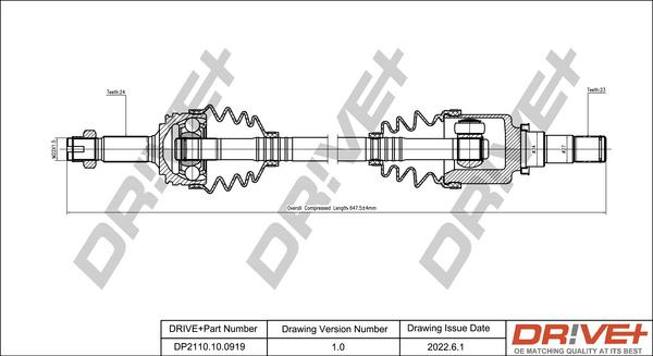 Dr!ve+ DP2110.10.0919 - Приводной вал autospares.lv