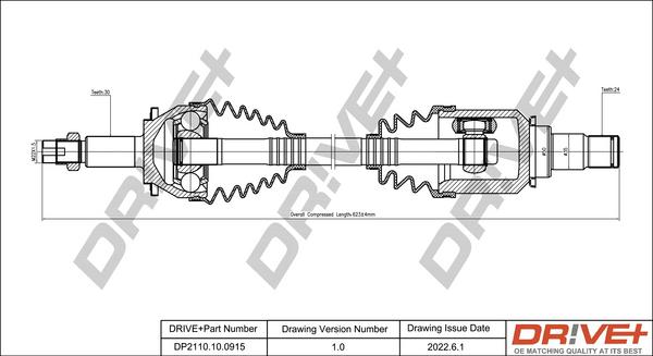 Dr!ve+ DP2110.10.0915 - Приводной вал autospares.lv