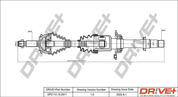 Dr!ve+ DP2110.10.0911 - Приводной вал autospares.lv