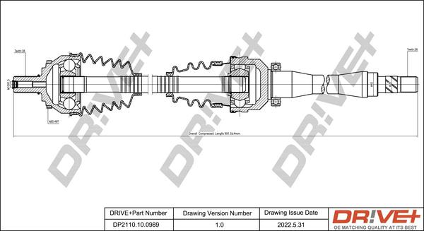 Dr!ve+ DP2110.10.0989 - Приводной вал autospares.lv