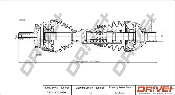 Dr!ve+ DP2110.10.0986 - Приводной вал autospares.lv