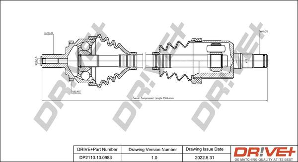 Dr!ve+ DP2110.10.0983 - Приводной вал autospares.lv