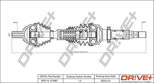 Dr!ve+ DP2110.10.0987 - Приводной вал autospares.lv