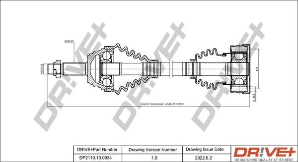 Dr!ve+ DP2110.10.0934 - Приводной вал autospares.lv
