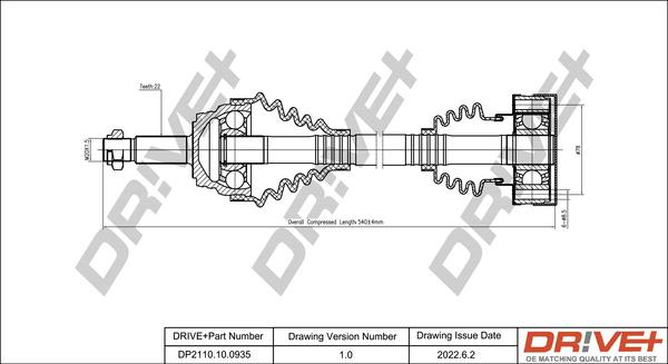 Dr!ve+ DP2110.10.0935 - Приводной вал autospares.lv