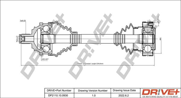 Dr!ve+ DP2110.10.0930 - Приводной вал autospares.lv