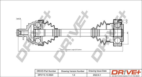 Dr!ve+ DP2110.10.0924 - Приводной вал autospares.lv