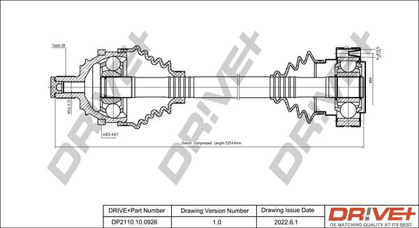 Dr!ve+ DP2110.10.0926 - Приводной вал autospares.lv