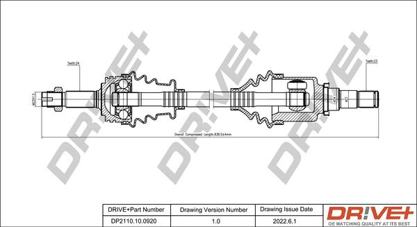 Dr!ve+ DP2110.10.0920 - Приводной вал autospares.lv