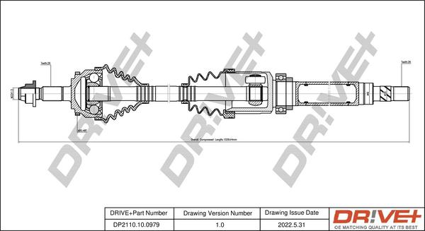 Dr!ve+ DP2110.10.0979 - Приводной вал autospares.lv