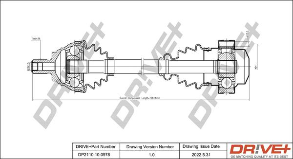 Dr!ve+ DP2110.10.0978 - Приводной вал autospares.lv