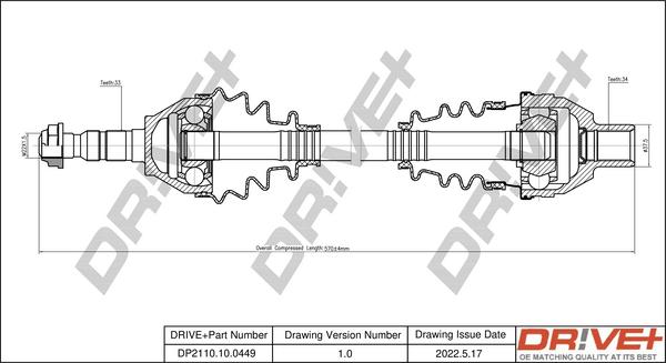 Dr!ve+ DP2110.10.0449 - Приводной вал autospares.lv