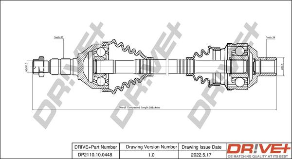 Dr!ve+ DP2110.10.0448 - Приводной вал autospares.lv