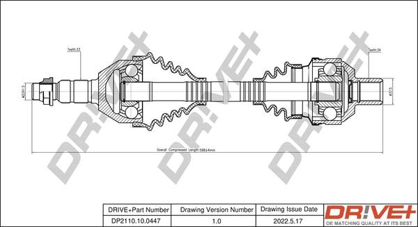 Dr!ve+ DP2110.10.0447 - Приводной вал autospares.lv