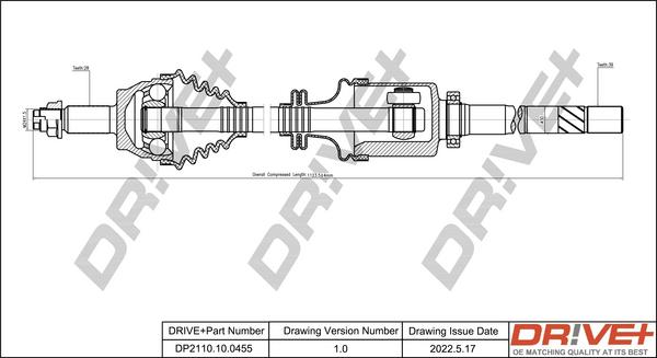 Dr!ve+ DP2110.10.0455 - Приводной вал autospares.lv