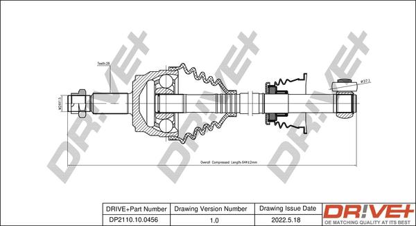 Dr!ve+ DP2110.10.0456 - Приводной вал autospares.lv