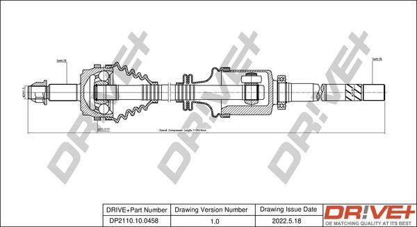 Dr!ve+ DP2110.10.0458 - Приводной вал autospares.lv