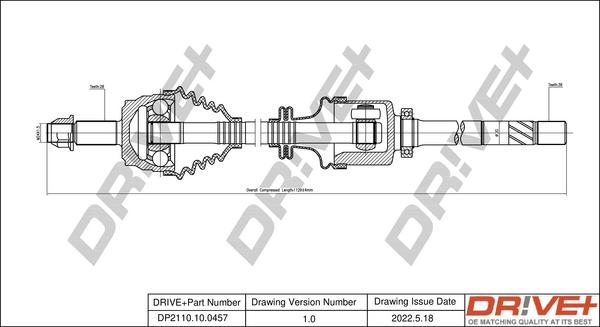 Dr!ve+ DP2110.10.0457 - Приводной вал autospares.lv