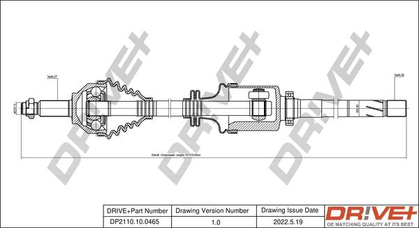 Dr!ve+ DP2110.10.0465 - Приводной вал autospares.lv