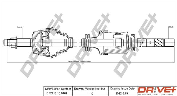 Dr!ve+ DP2110.10.0461 - Приводной вал autospares.lv