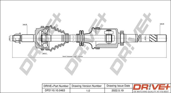 Dr!ve+ DP2110.10.0463 - Приводной вал autospares.lv