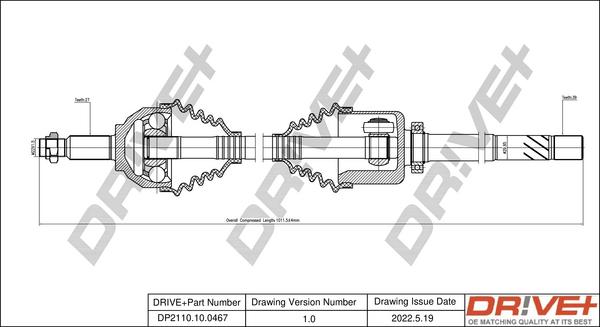 Dr!ve+ DP2110.10.0467 - Приводной вал autospares.lv